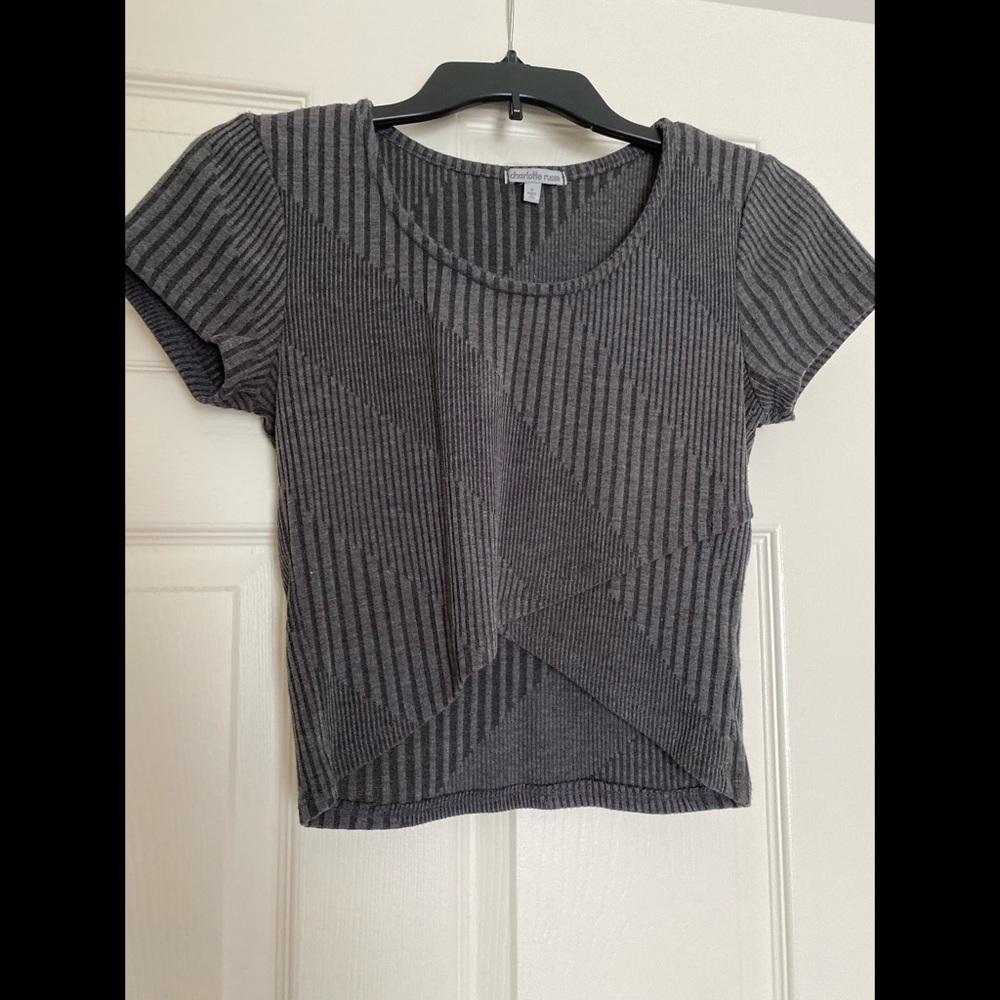 Tight grey crop top